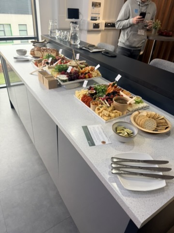The CyberShadows website launch party. A table with a lovely lunch spread.