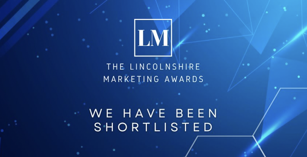 Lincolnshire Marketing Awards logo with the text "We Have Been Shortlisted"