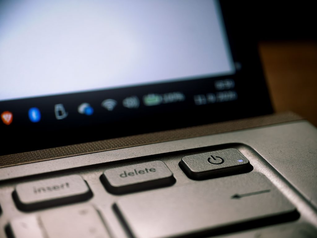The delete and backspace keys on a keyboard.